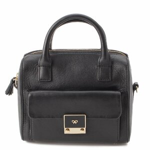 【アニヤハインドマーチ】Anya Hindmarch カーカー スモール 2way ハンド ショルダーバッグ ブラック【中古】193675