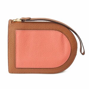 【デルヴォー】Delvaux　パン Pin D マルチファンクション トリヨン コインケース ブラウン×ピンク 【中古】【正規品保証】203371