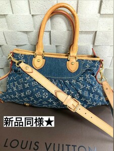 【新品同様】ルイヴィトン Louis Vuitton ネオカヴィMM 2WAYバッグ モノグラムデニム ブルー 