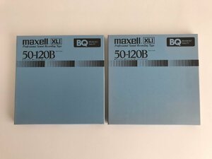 オープンリールテープ 10号 MAXELL 50-120B XLⅠ BQ メタルリール MR-10 元箱付き 2本セット 使用済み 現状品 (3)