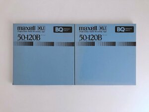 オープンリールテープ 10号 MAXELL 50-120B XLⅠ BQ メタルリール MR-10 元箱付き 2本セット 使用済み 現状品 (36)