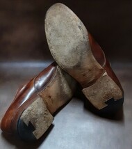 最値!オールドヴィンテージ!旧ロゴ!イタリア製!サントーニ(Santoni)高級カウレザー Uチップ シューズ!ブラウン!茶色 希少ビッグサイズ 29cm_画像5