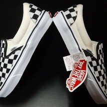 最値!新品!定7700円!名作ニットチェッカー!バンズ【VANS】CF クラシック スリッポン スニーカー!ブラック×ホワイト!黒白 希少25cm 箱付き_画像5