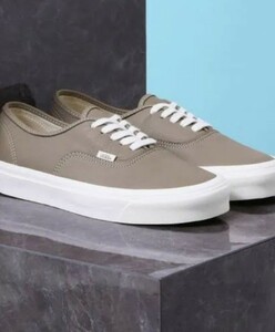 最値!新品!定12100円!US企画!生産終了アナハイムモデル!バンズ(VANS)オーセンティック 44高級スムースレザー スニーカー!セメントグレー 28