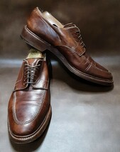 最値!オールドヴィンテージ!旧ロゴ!イタリア製!サントーニ(Santoni)高級カウレザー Uチップ シューズ!ブラウン!茶色 希少ビッグサイズ 29cm_画像3