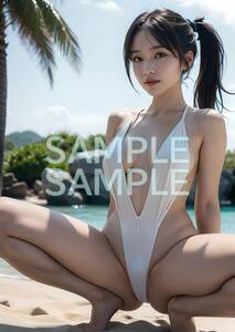 1円 高品質 美人 ポスター 美女 水着 ビキニ Ｍ字開脚 美少女 セクシー グラビア パンチラ A4 巨乳 アイドル パンティー パンツ K5-5