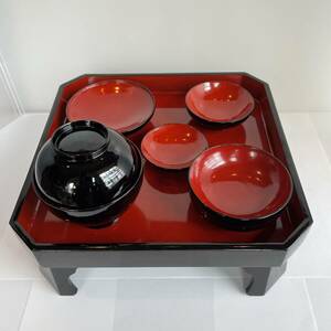  child . weaning ceremony Okuizome festival . serving tray . serving tray 6 point set black lacquer paint girl miniature beautiful goods 