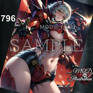 [ machine young lady ][RED]- 796 - [ high resolution A4 poster ] -MOD@ illustration -