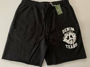 DENIM TEARS Denim University Sweat Shorts (Black)