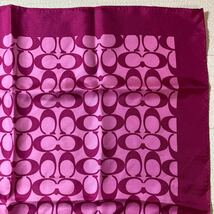 コーチ　スカーフ　シグネチャー　紫系　約53×53cm_画像6