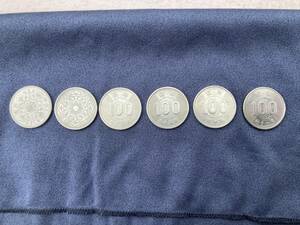 旧100円硬貨 昭和32年・33年・34年・35年・40年・41年 計6枚。