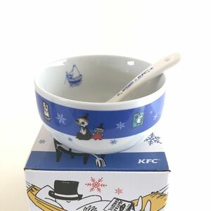 [ unused ] limited amount pretty ticket Tackey spoon attaching Moomin bowl blue design tableware KFC MOOMIN little mi. blue box packing 