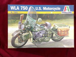 イタレリ　1/9　Ｕ.Ｓ.　モーターサイクル　ＷＬＡ750　ハーレーダビットソン　7401　新品未開封未組立