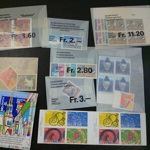 0303F46 外国切手 スイス切手 切手シール 花 印付き混在 バラ ブロックまとめ4の画像8