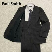 Paul Smith　セットアップ　ストライプ　ダーク　グレー　黒　ポールスミス　スーツ　極美品　ブラック　M_画像1