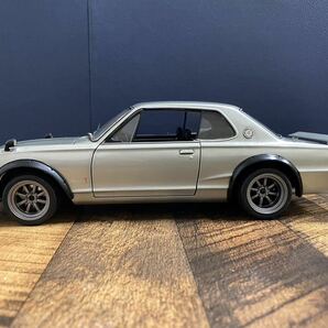 ★☆京商 KYOSHO 1/18 ニッサン 日産 スカイライン SKYLINE GT-R KPGC10 ハコスカ改 カスタム品 シルバー カスタム多数☆★の画像2