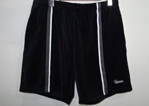 新品 未使用 国内正規品 ◆ Supreme 18ss Velour Warm Up Short（Size：M、Color：Black）◆