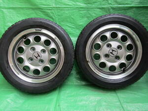 HONDA ホンダ BEET ビート PP1 PCD100 USED 2本 純正アルミホイール 100-4H 13×4.5J +35 日本 JDM Made in Japan *当時物 タイヤ付き