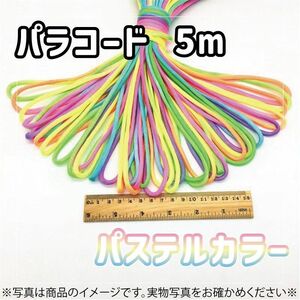 477　パラコード　パステルカラー　レインボー　５m×2個セット　淡い　リード