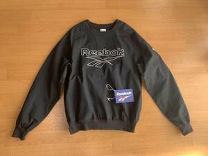 REEBOKリーボックLF WOVEN CREWナイロンプルオーバートラックトップ90sベクター復刻刺繍ロゴスウェット古着スポーツウェアCE4998