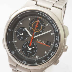 セイコー スピードマスタークロノグラフ 7T42-7A10 A4 SEIKO CHRONOGRAPH デイト チタニウム クォーツ メンズ 男性腕時計[354273-AI4
