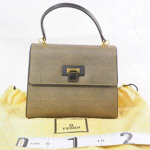 フェンディ FENDI ブラウン系 ゴールド金具 2WAY ハンドバッグ ショルダーバッグ[18-B 14603 1 05-WY7