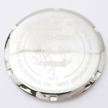 ウェンガー エアログラフ 72475 WENGER デイト SS クォーツ 黒文字盤 革ベルト メンズ 男性 腕時計+元箱[339.1001 59-ZA7_画像8