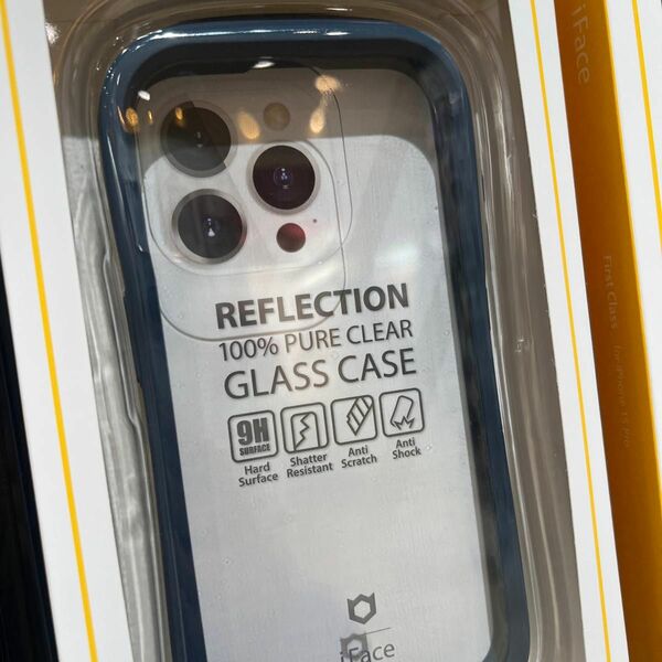 iPhone 15 Pro iFace Reflection 強化ガラスクリア スマホケース 41-959145（ネイビー）