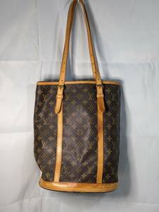 THR-400　LOUIS VUITTON　ルイヴィトン　モノグラム　バケットGM　M42236　ミニポーチ欠品　ハンドバッグ　ショルダーバッグ