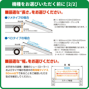 昭和アルミブリッジ・GP-285-30-1.5S（ベロ式）1.5トン/2本組 ◎積載1.5t/セット【全長2850・有効幅300(mm)】バックホー・ユンボ用ラダーの画像6