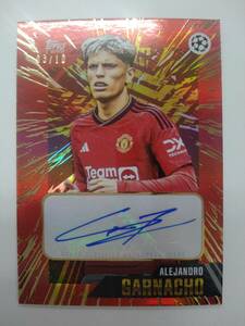 TOPPS 2023 GOLD UEFA CLUB COMPETITIONS ALEJANDRO GARNACHO AUTO RED PARALLEL 03/10 10枚限定 ガルナチョ 直筆サイン カラーマッチ