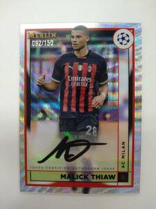 値下げ TOPPS 2022-23 MERLIN UCC AC-MT MALICK THIAW AUTOGRAPH WAVE PARALLEL 052/150 特価即決 マリック チャウ 直筆サイン AUTO