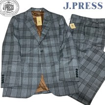 JP465B5 新品！秋冬　伊GUABELLO　グアベロ　J.PRESS　Jプレス　チェック柄スーツ　総裏仕立て　ノータック　BB5_画像1