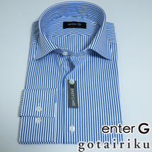 EG8/41L 新品 enterG 五大陸 日本製 イージーケア ワイドカラー ロンドンストライプシャツ gotairiku_画像3