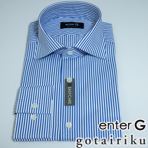 EG8/41L 新品 enterG 五大陸 日本製 イージーケア ワイドカラー ロンドンストライプシャツ gotairiku