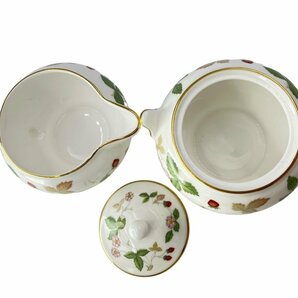 WEDGWOOD ウェッジウッド ワイルドリーフまとめ ワイルドストロベリー 洋食器 シュガーポット クリーマー ブレット＆バタープレート お皿の画像10