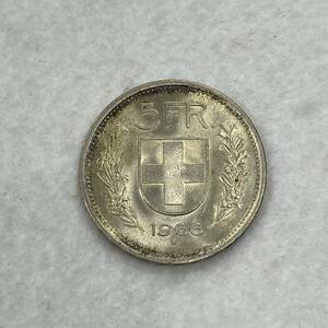 ★☆スイス 5フラン銀貨 1966年 SV835 15g 約31.4mm シルバー コイン CONFOEDERATIO HELVETICA 5FR. SILVER 硬貨 #16840☆★