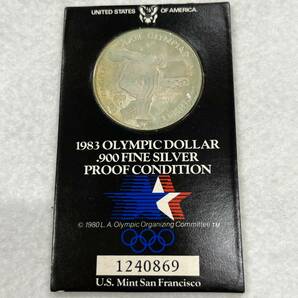 ★☆1983年 ロサンゼルスオリンピック OLYMPIC DOLLAR 900FINE SILVER 銀貨 記念メダル #17652☆★の画像3