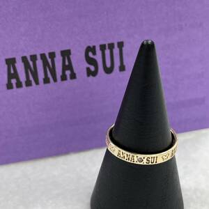 ★☆ANNA SUI アナスイ K10 10金 メレダイヤ1石 ロゴデザイン リング 指輪 アクセサリー 約1.3ｇ 約8号 #17694☆★