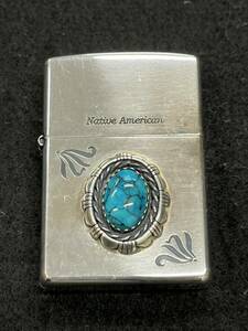 ★Zippo ジッポー ライター ネイティブアメリカン Native American トルコ石 ターコイズ 2001年製★17539a