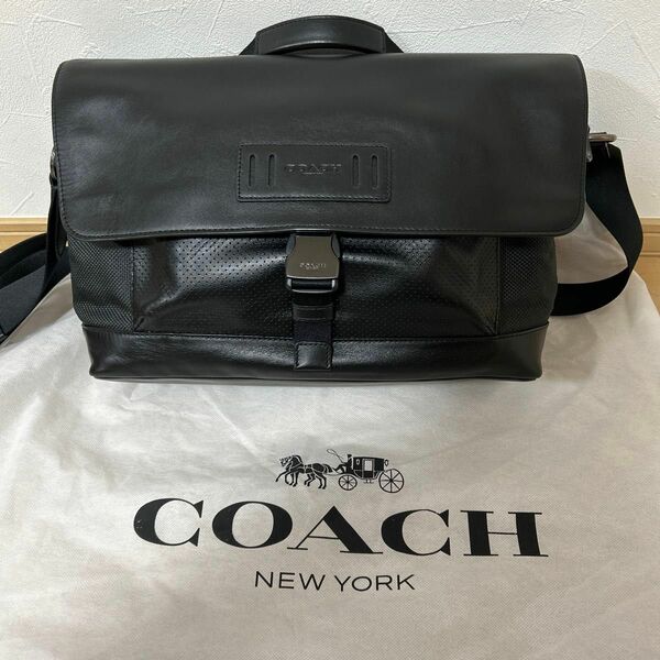 MENS coach（メンズ　コーチ）　ショルダーバック　レザー　ブラック