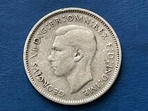 ☆【1942年オーストラリア6ペンス銀貨：美品、ジョージ6世、カタログ値（2.82ｇ、silver925）】銀貨　M337☆_画像2