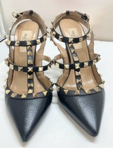 VALENTINO ヴァレンティノ　レザー　ロック　スタッズ　パンプス　 ブラック 金具ゴールド 表記サイズ　#36　1/2　約23.5cm_画像1