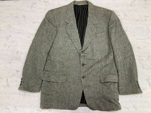 ITALY made ICEBERG Iceberg retro trad old clothes Home Span tweed tailored jacket men's 2. button wool 100% 50 gray 