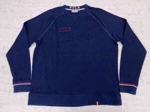 フィラ FILA ラグランスリーブ レトロ スポーツ スウェット トレーナー メンズ ロゴ刺繍 大きいサイズ XL 紺