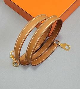 ★未使用★ エルメス HERMES ショルダーストラップ バンドリエール サングル ブラウン系×ゴールド金具 ケリー ボリード バッグ