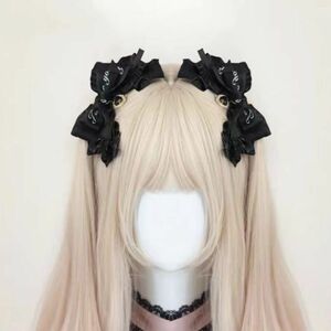 リボンハート ヘアピン2点セット ゴスロリ サブカル 推し活 コスプレ 地雷