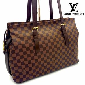 LOUIS VUITTON ルイヴィトン ダミエ チェルシー エベヌ トートバッグ ハンドバッグ メンズ　レディース D56