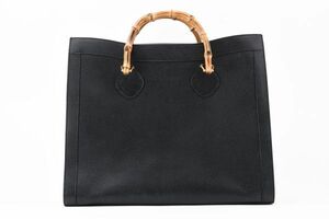 1円 美品 GUCCI　ヴィンテージ　グッチ　オールドグッチ　バンブー　レザー　ハンドバッグ　トートバッグ　ラージ　黒系　002.1186　24-739