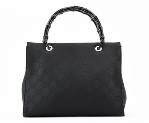 1円 GUCCI　グッチ　バンブー　GGナイロン　2WAYハンドバッグ　トートバッグ　ロゴ　002.1016　24-593